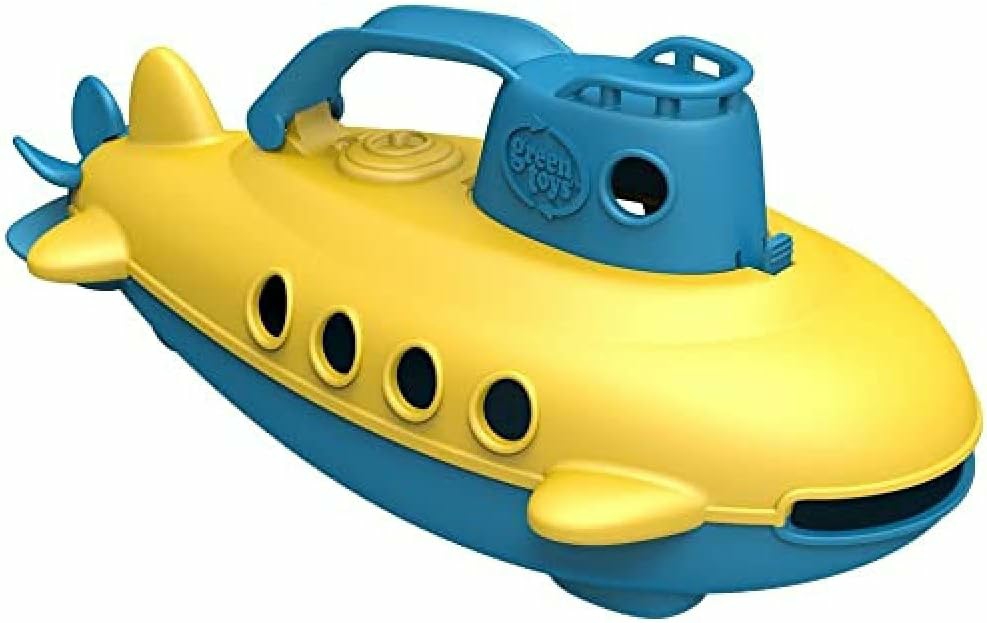 Jouets de bain  | Sous-marin – Bateau bleu sans BPA ni phtalates avec hélice arrière tournante fabriqué à partir de matériaux recyclés. Jouets sûrs pour les tout-petits.