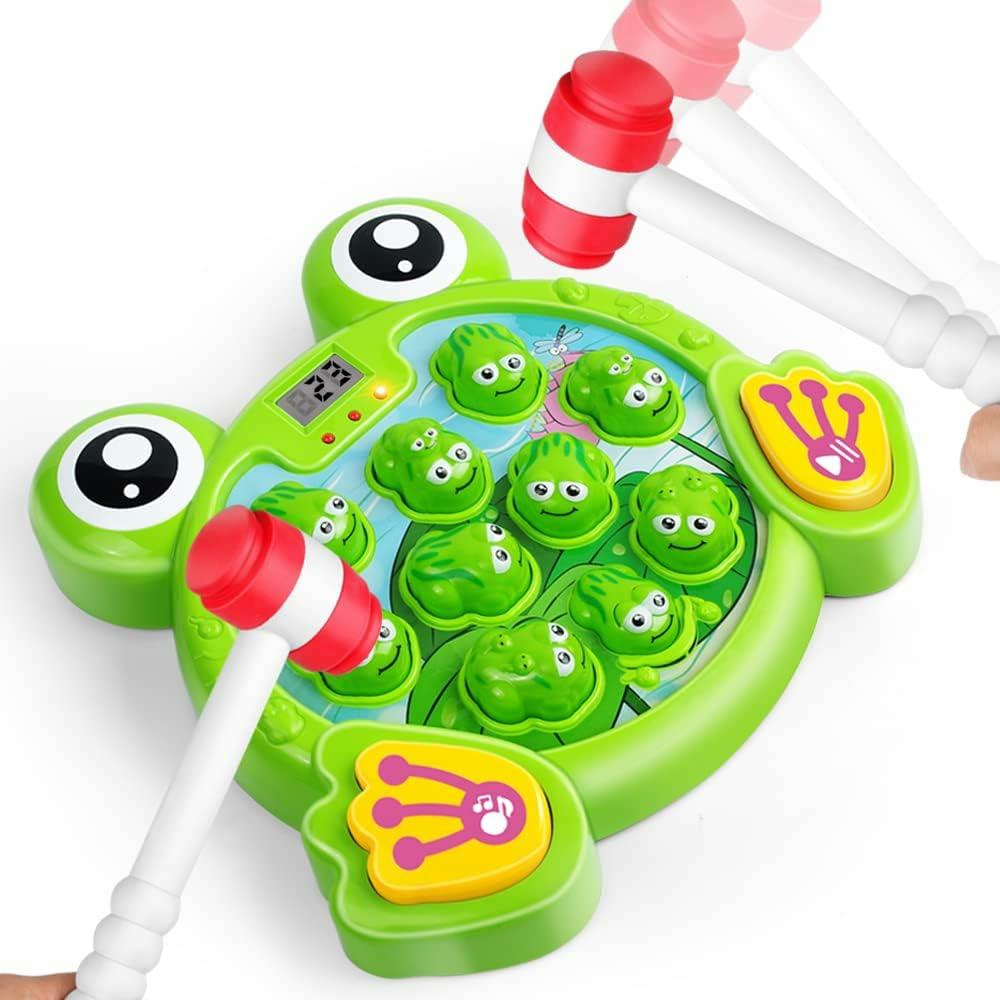 Jouets de martelage et de frappe  | Jeu de Frapper une Grenouille avec 2 Marteaux – Jouet d’Apprentissage Précoce pour Tout-Petits – Cadeau d’Anniversaire Amusant pour Enfants de 2 Ans et Plus – Jouets pour Garçons et Filles de 2 à 4 Ans