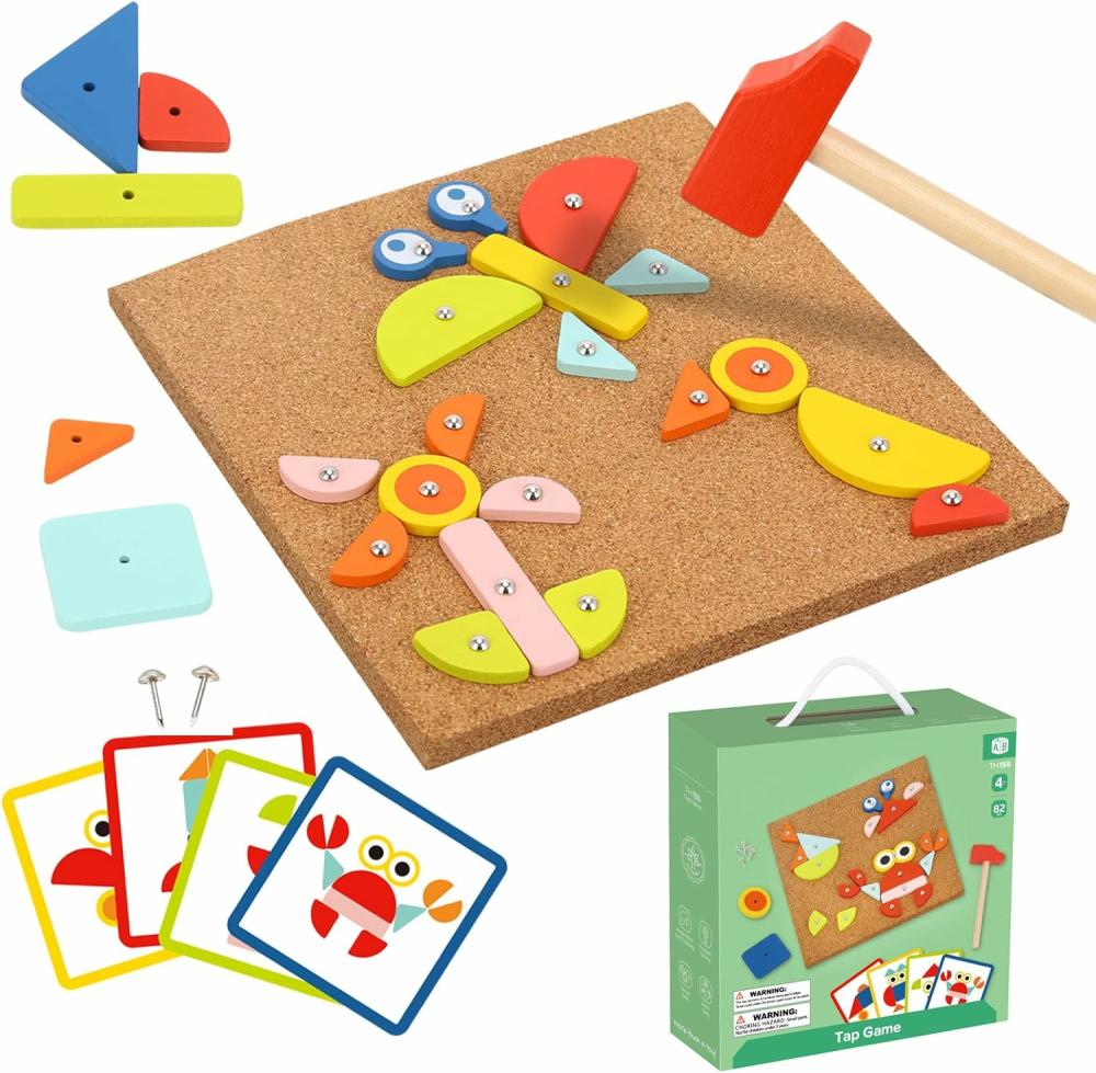 Jouets de martelage et de frappe  | Jouets de motricité fine : le jeu de marteau et de clous est un jouet Montessori qui exerce les compétences pratiques des enfants et développe leur imagination.