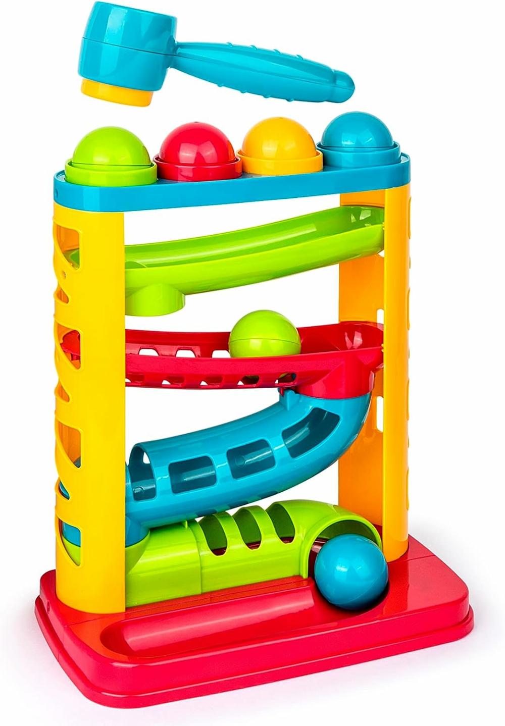 Jouets de martelage et de frappe  | Jouets Durables à Empiler pour Enfants – Apprentissage Actif – Développement Précoce – Marteau Montessori – Cadeaux Amusants pour Garçon et Fille – Jouet Éducatif STEM – Excellent Cadeau d’Anniversaire pour les Enfants de 1 à 3 Ans