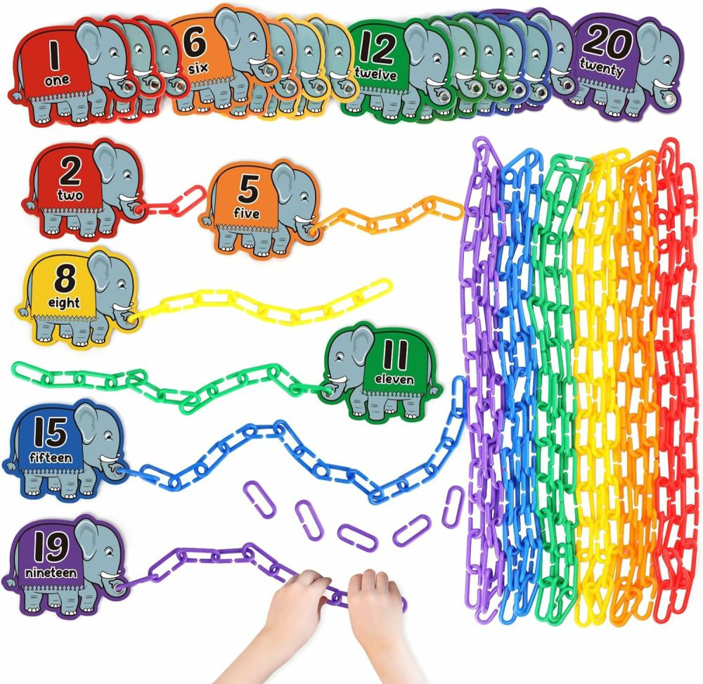 Jouets de tri et d’empilage  | 240 pièces de crochets en C – Liens en plastique pour chaînes – Kit d’activités de comptage et de liaison – Jouets sensoriels pour tout-petits – Développe les habiletés motrices fines et la reconnaissance des couleurs et des compétences de tri des enfants, jouets éducatifs.