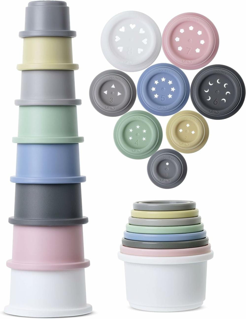 Jouets de tri et d’empilage  | 8 Pièces Jouets d’Empilage pour Bébé / Tasses Nesting Tasses Empilables pour Bébé et Tout-Petit