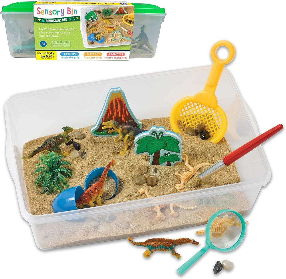 Jouets de tri et d’empilage  | Bac Sensoriel : Fouille de Dinosaures – Jouets de Dinosaures pour Enfants de 3 à 5 ans+ Activités d’Apprentissage pour Préscolaires Cadeaux pour Enfants Garçons et Filles