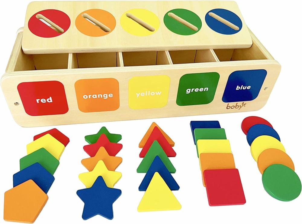 Jouets de tri et d’empilage  | Boîte d’apprentissage de tri des couleurs et des formes Dailyfunn Montessori pour bébés et tout-petits de 1 à 3 ans