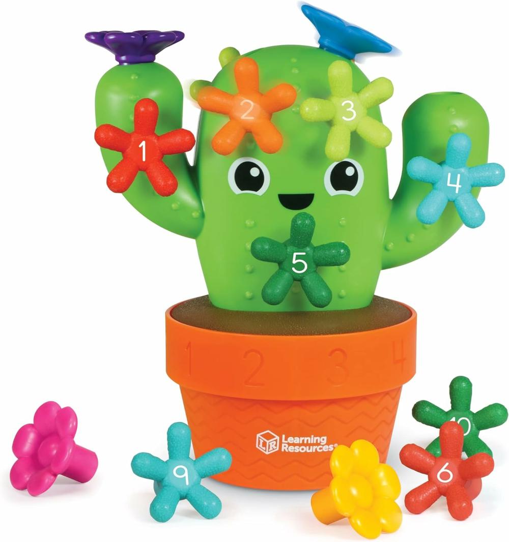 Jouets de tri et d’empilage  | Carlos Le Pop & Compte Cactus, Jouets d’apprentissage pour tout-petits, Jouets de préscolaire, Jouets éducatifs pour enfants, Jouets cactus pour enfants, Âge 18 mois et plus, 16 pièces