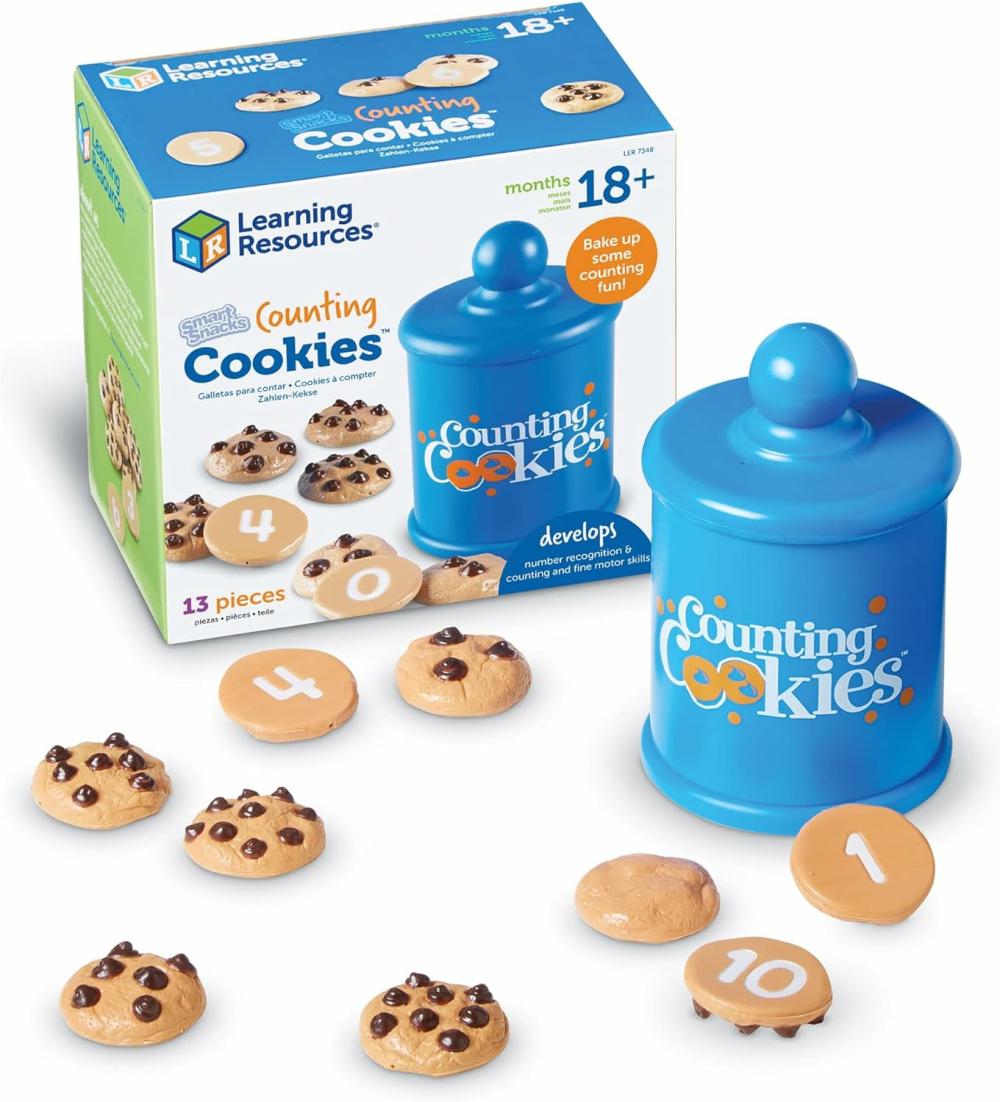 Jouets de tri et d’empilage  | Cookies de comptage intelligents – 13 pièces  Âges 18+ mois  Compétences de comptage et de tri pour tout-petits  Jouets d’apprentissage mathématique pour tout-petits  Nourriture à jouer pour tout-petits  Cookies aux pépites de chocolat