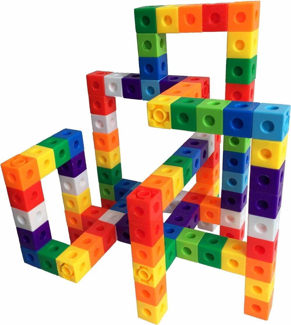 Jouets de tri et d’empilage  | Création Illimitée de Cubes Mathématiques, 100 Pcs de Compteurs pour Enfants – Manipulables Emboîtables pour la Maternelle | Jouets Éducatifs de Blocs Numériques pour Enfants, Favorise le Tri des Couleurs et les Compétences en Comptage Mathématique