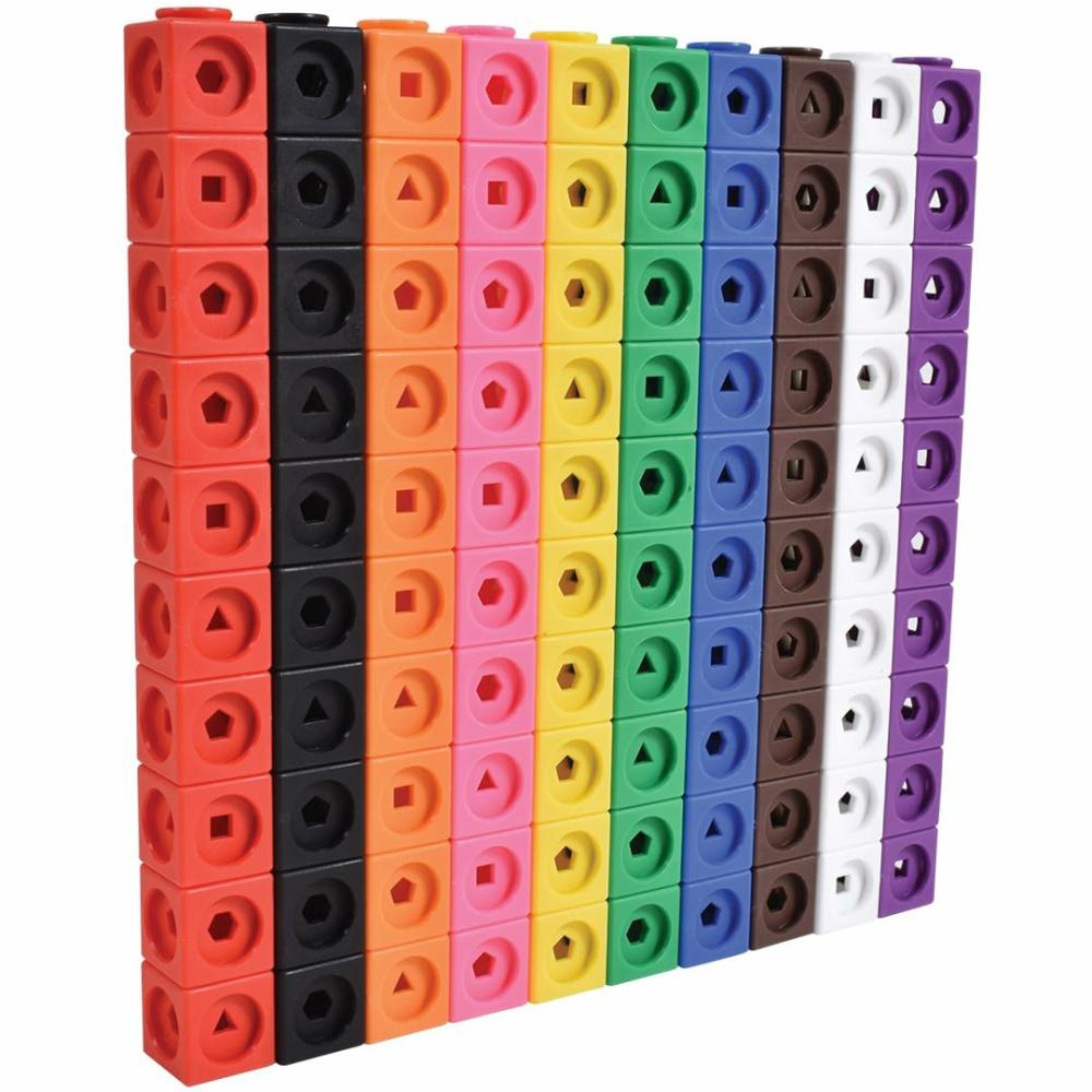 Jouets de tri et d’empilage  | Cubes Mathématiques – Ensemble de 100 – Manipulatives Mathématiques – Fournitures d’Apprentissage en Classe – Fournitures pour l’École à Domicile – Apprentissage en Maternelle – Jouets de Comptage – Cubes Liants – Cubes Mathématiques Liants