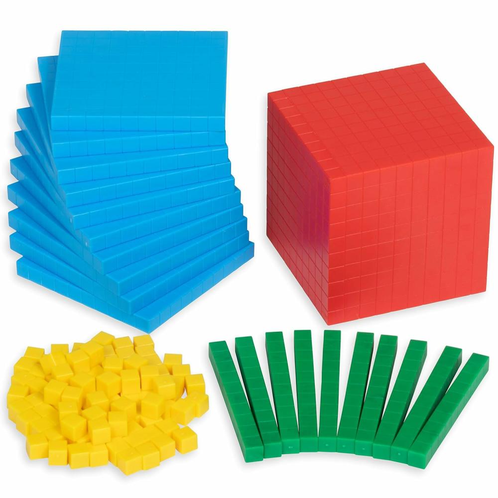 Jouets de tri et d’empilage  | Ensemble de base dix en plastique de quatre couleurs – 121 pièces – Manipulatif mathématique pratique pour les enfants – Enseignez les concepts numériques, la valeur de position et la mesure – Outils d’apprentissage des mathématiques pour les enfants