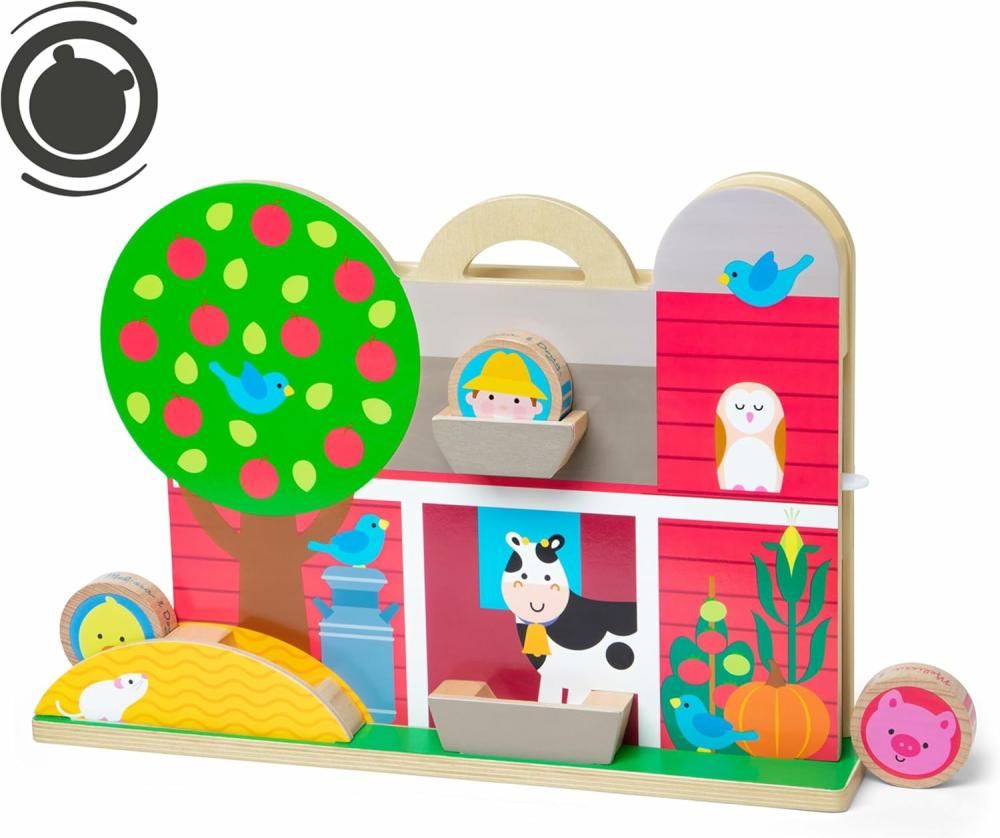 Jouets de tri et d’empilage  | Go Tots Grange en Bois Tumble avec 4 Disques – Certifié FSC