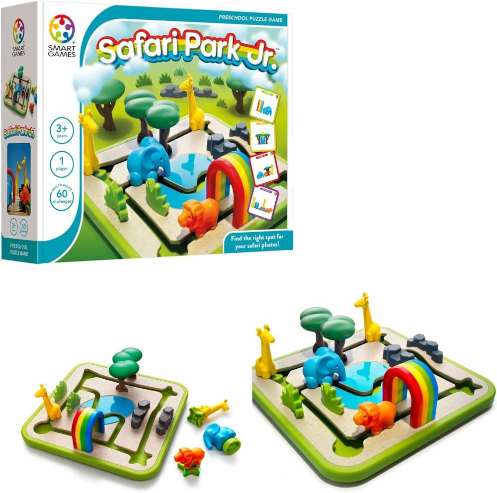 Jouets de tri et d’empilage  | Jeu de puzzle Safari Park Jr. pour préscolaires avec 60 défis pour les enfants de 3 ans et plus