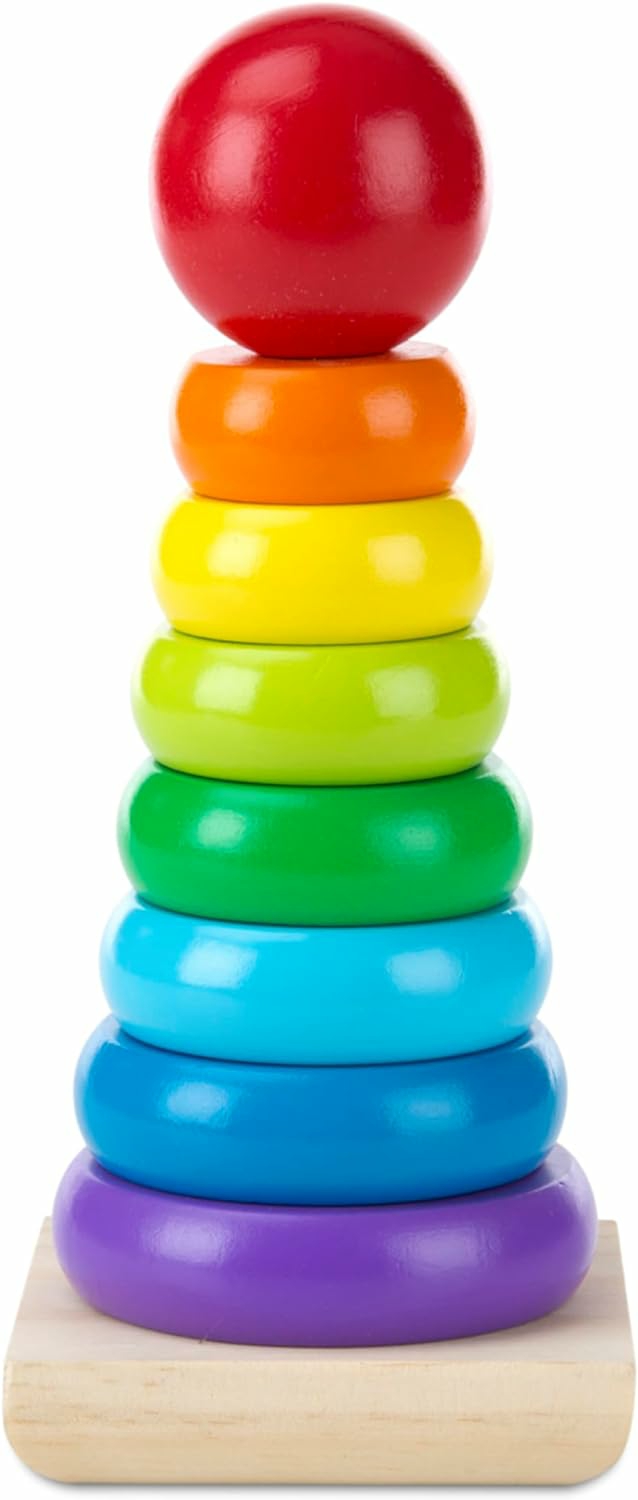 Jouets de tri et d’empilage  | Jouet Éducatif en Bois – Anneaux de Pile de Arc-en-Ciel en Bois pour Bébé – Jouets de Pile pour Nourrissons et Tout-Petits