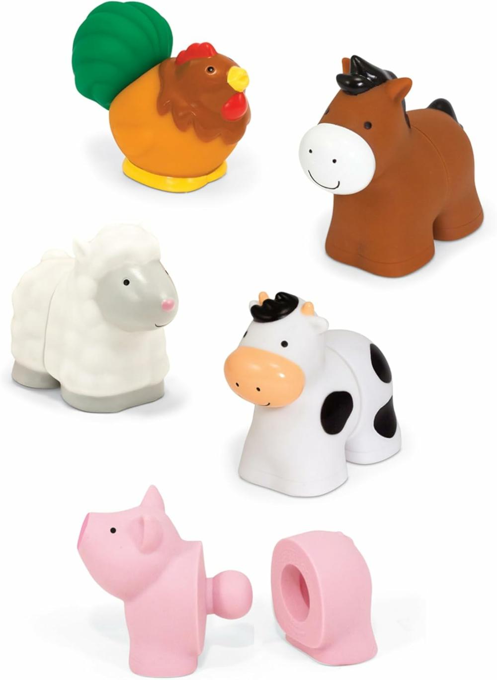 Jouets de tri et d’empilage  | Jouet Éducatif pour Bébé Pop Blocs Animaux de Ferme – 10 Pièces Liables