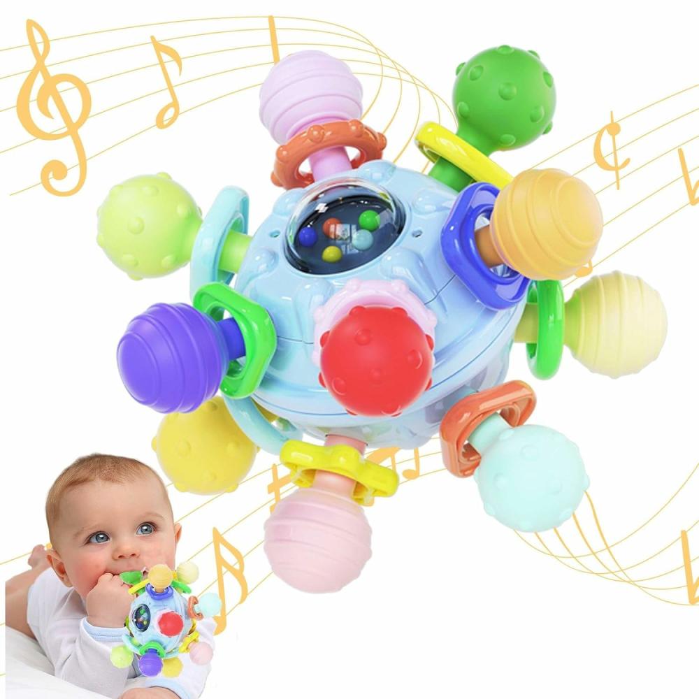 Jouets de tri et d’empilage  | Jouets de dentition sensoriels pour bébés – Anneaux de dentition pour nouveau-nés, jouets Montessori, hochets à mâcher sensoriels, cadeau pour garçons et filles de 0 à 18 mois, cadeaux de douche, jouets de développement pour tout-petits.