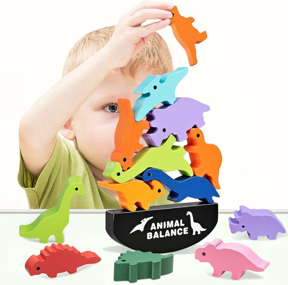 Jouets de tri et d’empilage  | Jouets en Dinosaure pour Enfants de 3 à 5 Ans – Cadeaux pour Garçons – Jouets en Bois à Empiler pour Tout-Petits de 2 à 6 Ans – Jouets Montessori pour Garçons de 2 à 6 Ans – Cadeaux de Noël et d’Anniversaire !