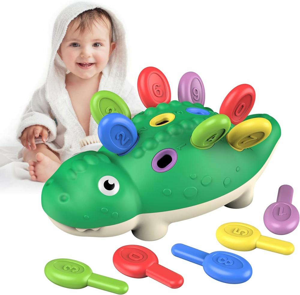 Jouets de tri et d’empilage  | Jouets Montessori pour garçons et filles de 1 an, activités d’apprentissage pour tout-petits, jeux de dinosaures, jouets sensoriels pour bébés, développement des compétences motrices fines, cadeaux pour enfants de 18 mois, 1, 2, 3, 4 ans, garçons et filles de un à deux ans.