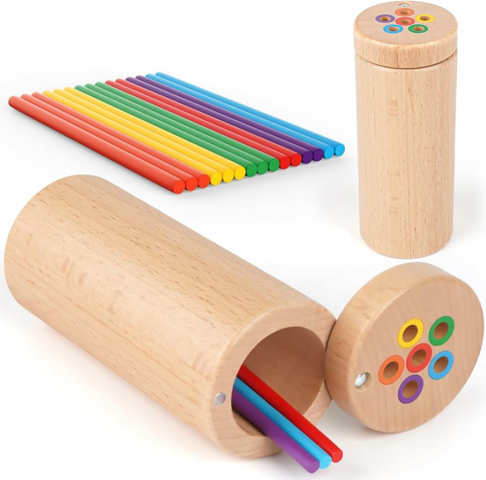 Jouets de tri et d’empilage  | Jouets Montessori pour tout-petits de 2 à 3 ans – Jouets de motricité fine avec correspondance des couleurs pour les tout-petits de 3 ans – Jouets sensoriels – Jouets éducatifs en bois pour les enfants de 2 ans