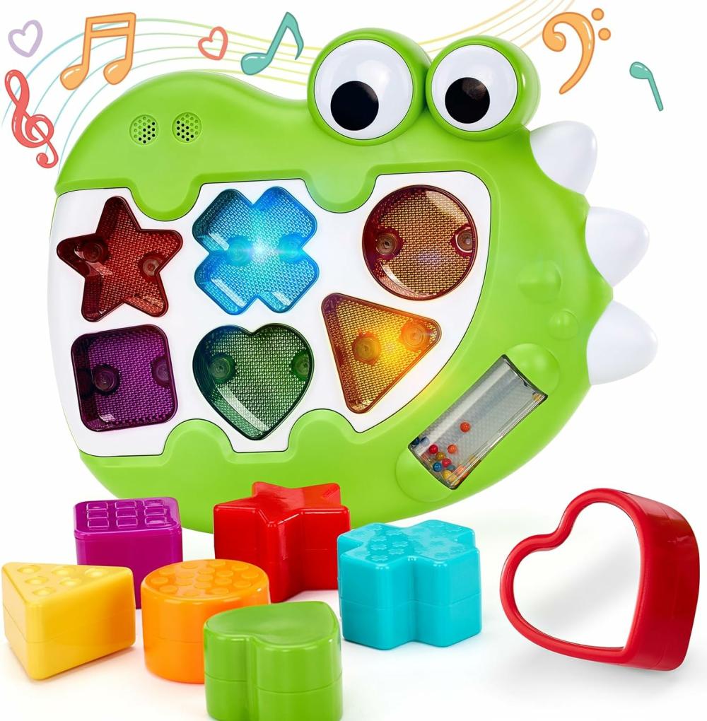 Jouets de tri et d’empilage  | Jouets pour garçon de 1 an – Trieur de formes musical lumineux – Jouets pour garçon de 1 an, cadeau d’anniversaire – Jouets Montessori d’apprentissage pour tout-petits de 1 à 2 ans – Jouets pour bébés de 12 à 18 mois