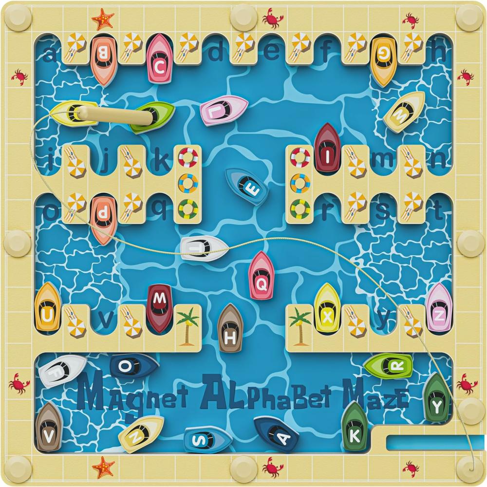 Jouets de tri et d’empilage  | Lettres Magnétiques Puzzles Labyrinthe, Jouets Montessori pour Activités d’Apprentissage en Maternelle, Jouets pour Développer les Compétences Motrices Fines pour Filles et Garçons, Jouets Éducatifs pour Enfants de 3 à 6 Ans, Idée Cadeau.