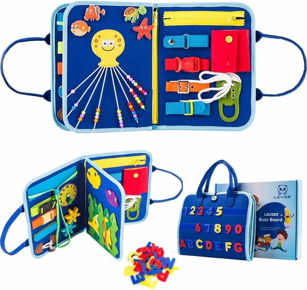 Jouets de tri et d’empilage  | Livre silencieux, Tableau d’activités Montessori pour bébé, Jouets éducatifs pour la maternelle, Jouet sensoriel doux pour bébé, Cadeau d’apprentissage, Tableau d’activités de voyage pour les compétences de base en habillement et en motricité.