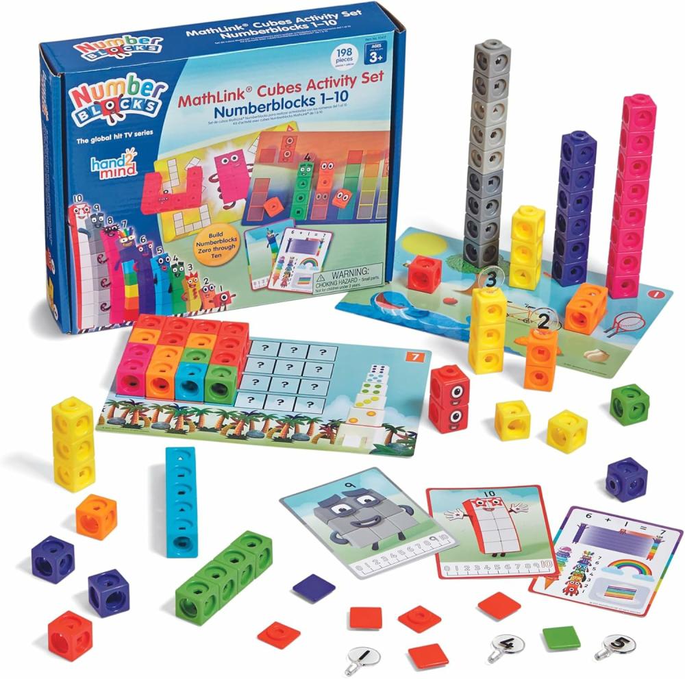 Jouets de tri et d’empilage  | Mathlink Cubes Numberblocks 1-10 Ensemble d’activités 30 Activités d’apprentissage préscolaire Blocs de comptage Cubes à assembler Jouets éducatifs pour enfants Jeux de nombres Matériel de manipulation mathématique pour la maternelle