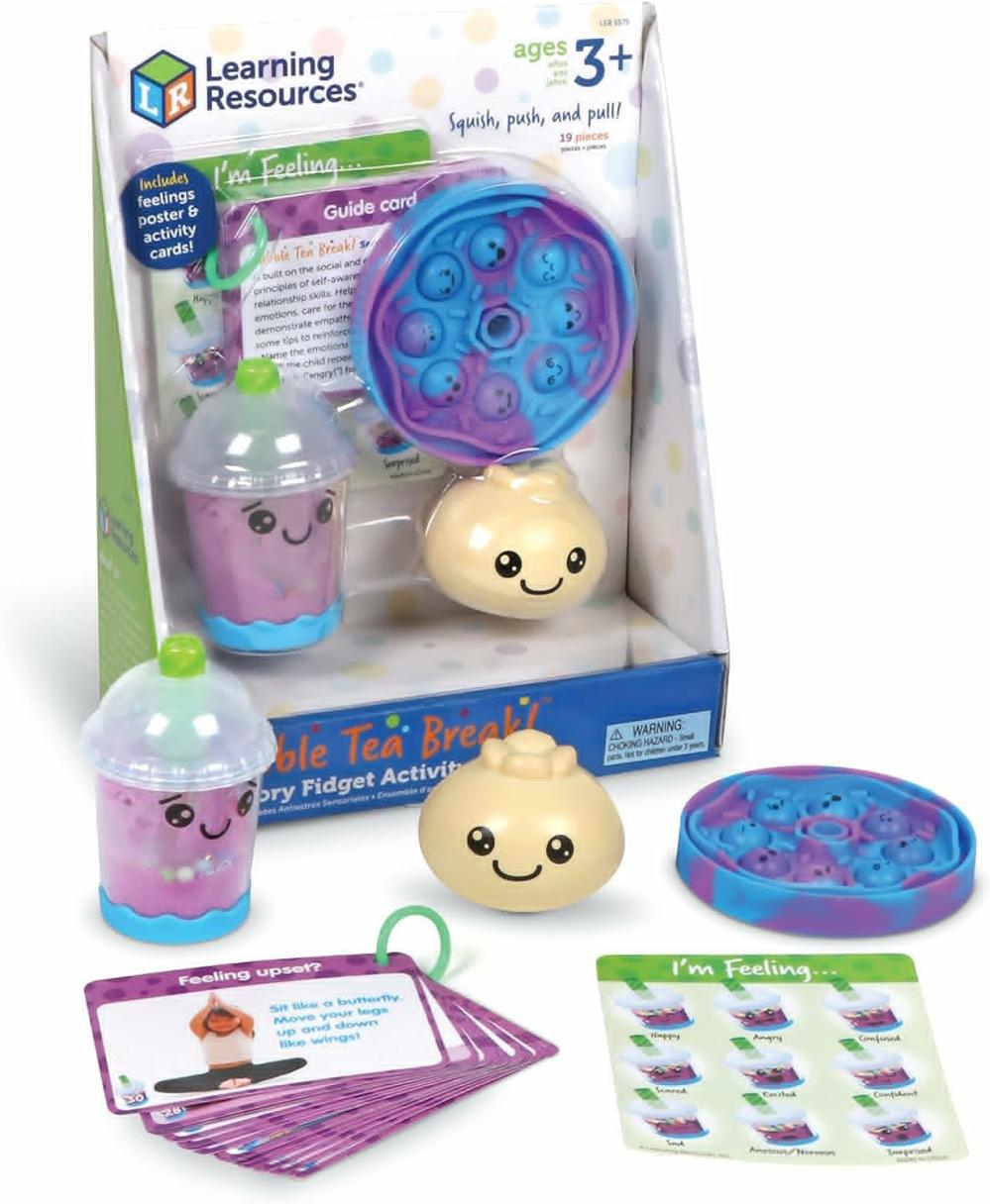 Jouets de tri et d’empilage  | Pause Thé Bulle ! Ensemble d’Activités Sensorielles 19 Pièces Âges 3+ Jouets Sensoriels Pour Tout-Petits 1-3 Apprentissage Socio-Émotionnel Compétences SEL Jouets Apaisants