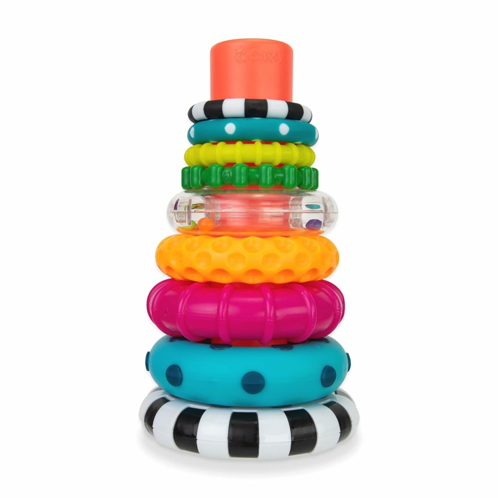 Jouets de tri et d’empilage  | Piles de Cercles – Jouet d’Apprentissage à Empiler pour Enfants de 6 Mois et Plus – Ensemble Multi de 9 Pièces