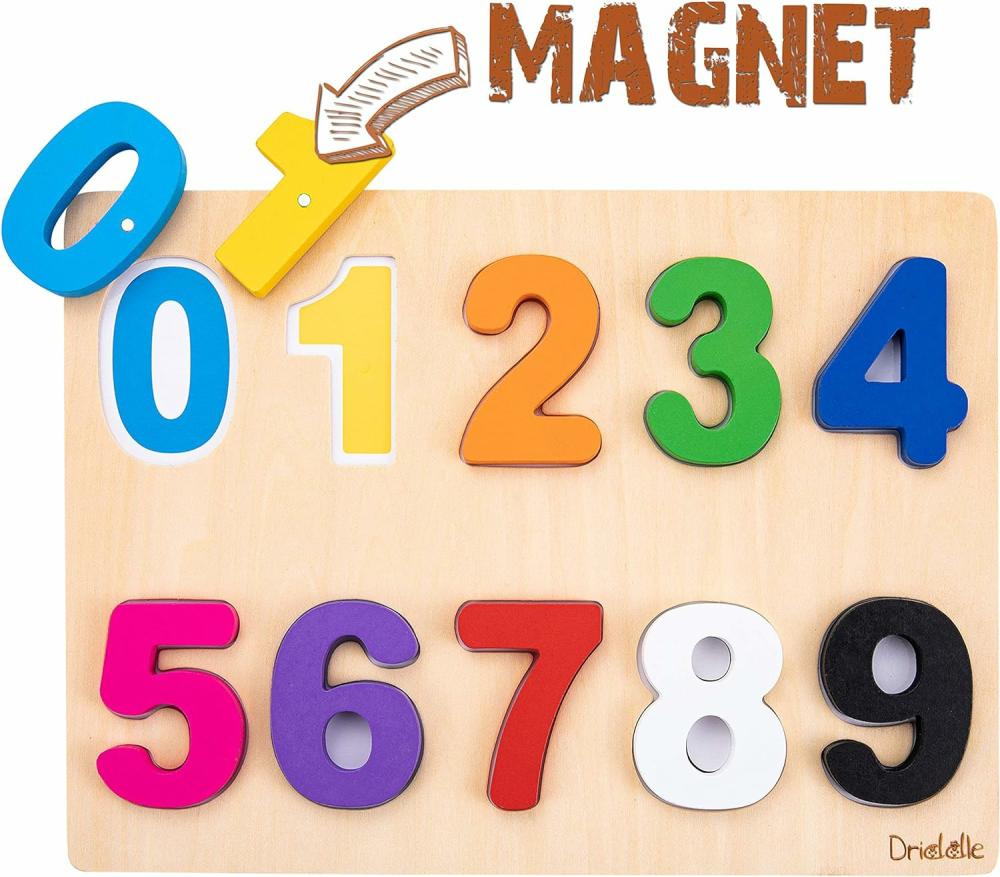 Jouets de tri et d’empilage  | Puzzle Éducatif Magnétique en Bois – Apprenez les Nombres et la Reconnaissance des Couleurs – Jeu pour Tout-Petits – Éducation Montessori pour Enfants