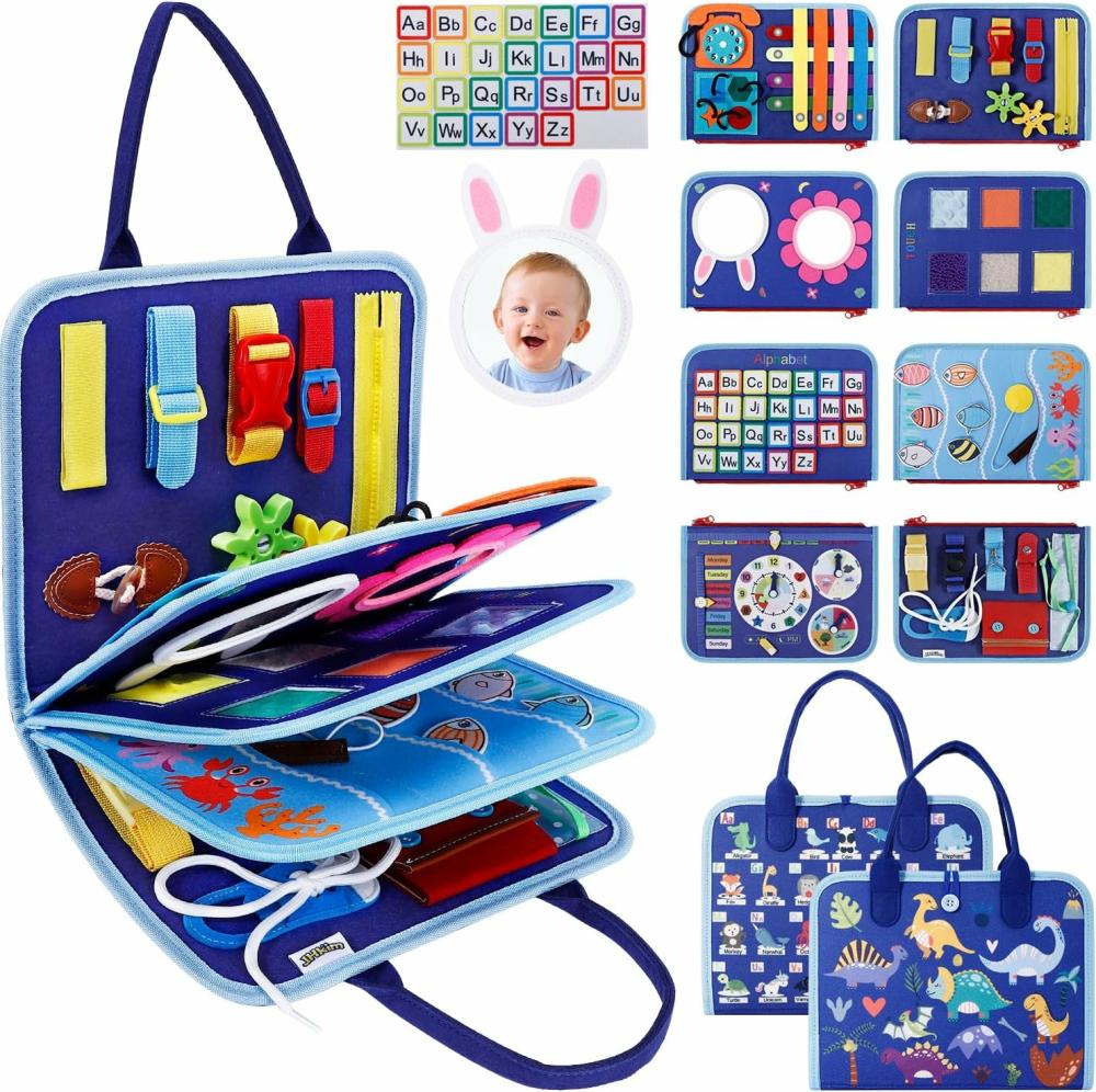 Jouets de tri et d’empilage  | Tableau d’activités Montessori Jouets pour bébés de 1 à 4 ans, cadeaux pour garçons et filles, jouet sensoriel pour tout-petits de 1 à 3 ans, activités éducatives, jouet de voyage pour avion et voiture, livre d’activités pour apprendre les compétences motrices fines.