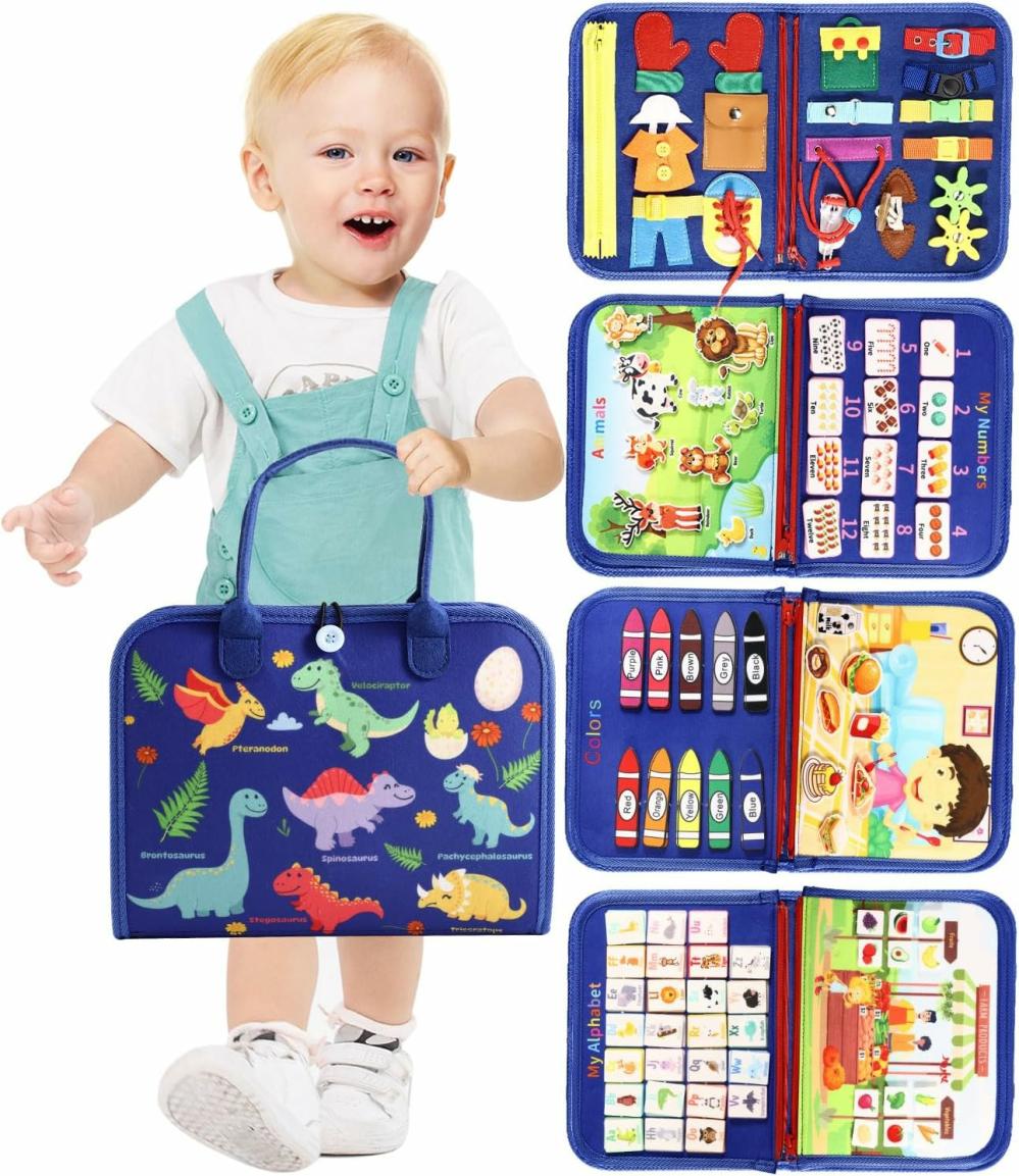 Jouets de tri et d’empilage  | Tableau d’activités Montessori pour enfants de 1 à 4 ans – Jouets pour filles et garçons – Cadeaux – Jouets sensoriels pour l’autisme – Jouets éducatifs de voyage pour activités en avion et en voiture – Apprentissage préscolaire – Jouets pour développer les compétences motrices fines.