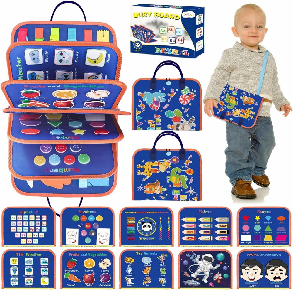 Jouets de tri et d’empilage  | Tableau d’activités pour tout-petits 2-4 ans, livre d’activités pour tout-petits 1-3 ans, tableau sensoriel éducatif pour la maternelle pour développer les compétences motrices fines, tableau à fermeture éclair pour tout-petits 1-3 ans, cadeaux pour garçons et filles.