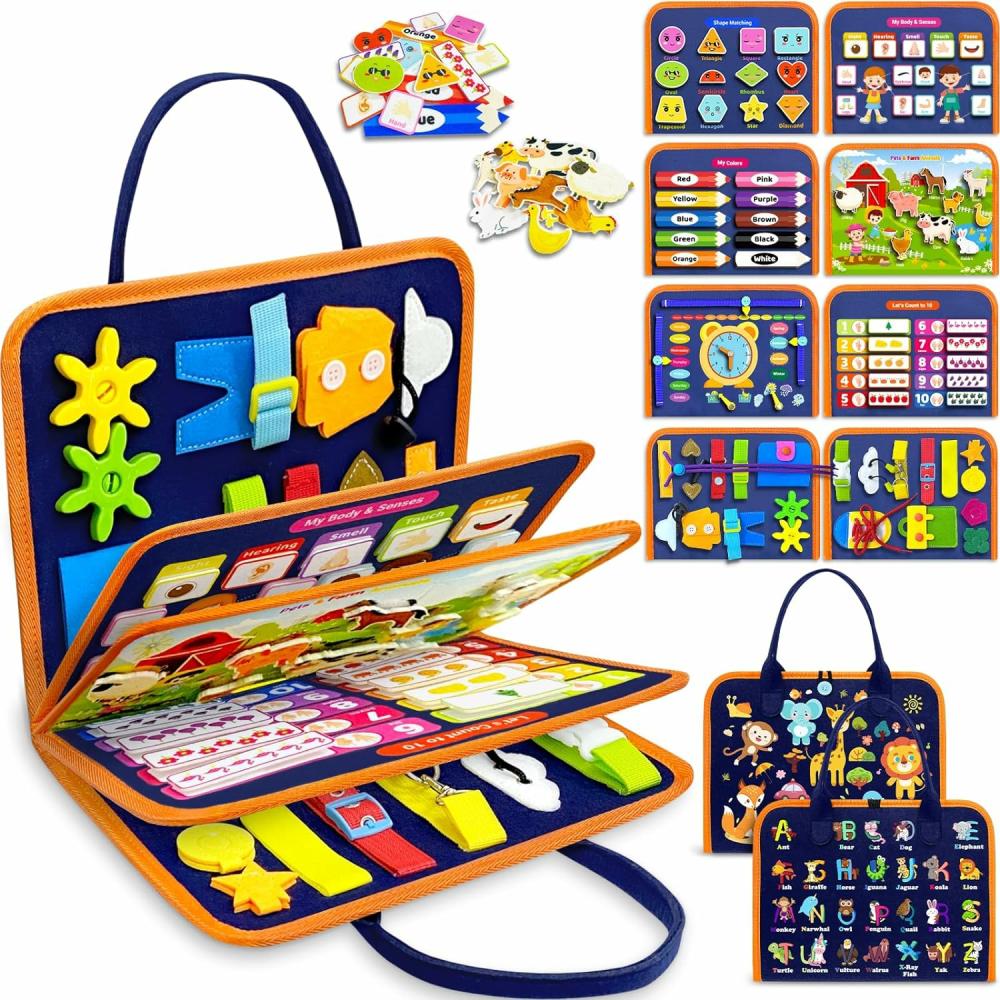 Jouets de tri et d’empilage  | Tableaux d’activités Montessori pour garçons et filles de 1 à 4 ans – Idées de cadeaux d’anniversaire – Livre d’activités pour tout-petits de 1 à 3 ans – Jouets éducatifs sensoriels pour les voyages – Activités pour tout-petits pour développer les compétences motrices fines