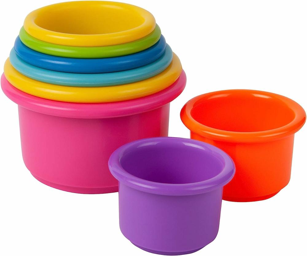 Jouets de tri et d’empilage  | Tasses Empilables et Comptables – Ensemble de Jouets de Bain Colorés pour Bébé – Tasses Empilables pour l’Apprentissage – Jouets de Bain pour Bébé – Jouets de Table d’Eau pour Tout-Petits – 8 Pièces