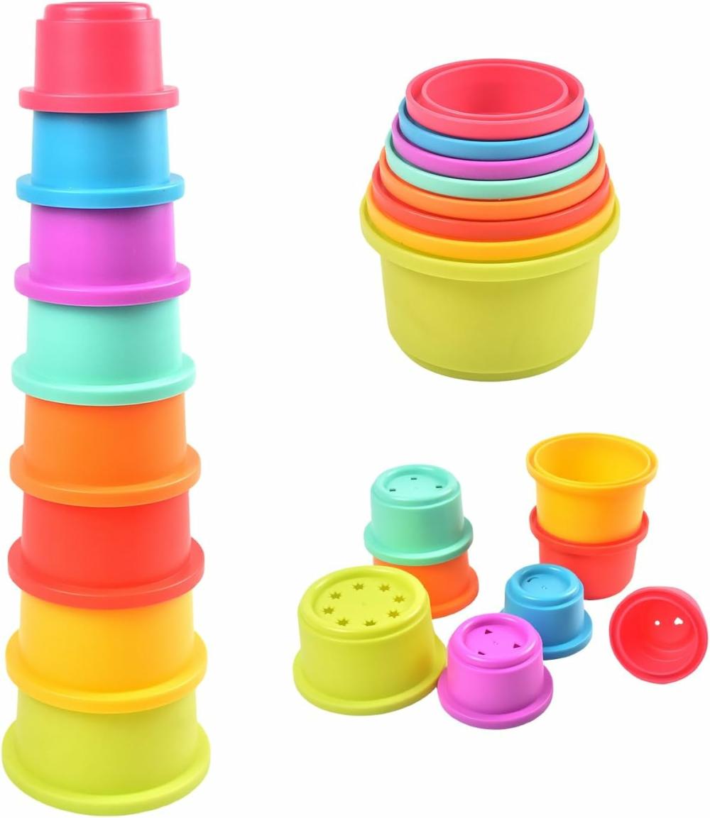 Jouets de tri et d’empilage  | Tasses Empilables pour Bébé – Jouets Montessori pour Enfants de 6 Mois et Plus (617-97)