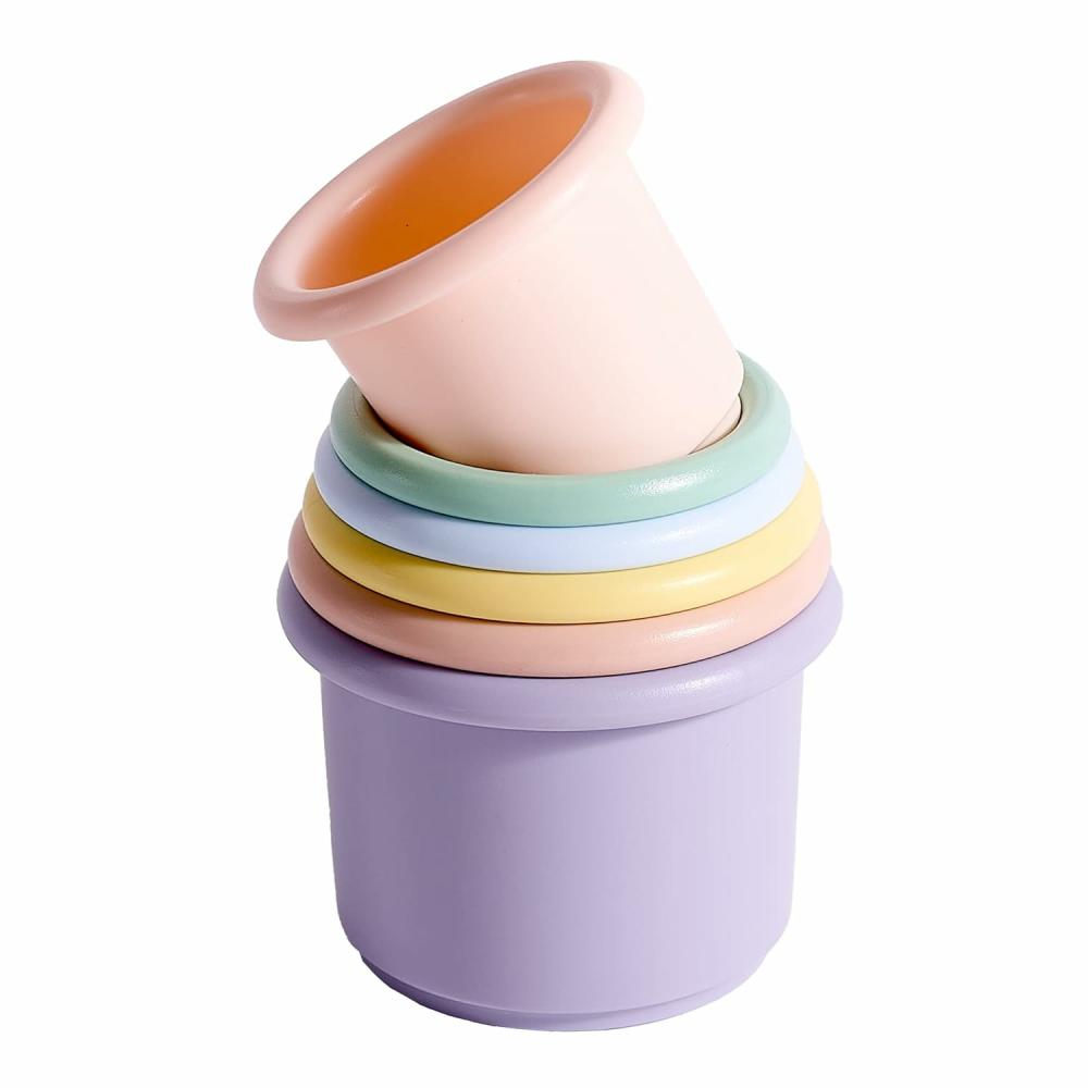 Jouets de tri et d’empilage  | Tasses empilables Sprout Ware 6Mo+ en plastique végétal, compatibles lave-vaisselle, testées pour les hormones