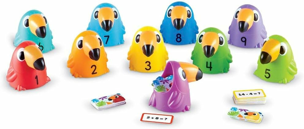 Jouets de tri et d’empilage  | Toucans – Ensemble de tri 10 pièces – Comptage et tri – Jouet pour développer les compétences mathématiques précoces – À partir de 5 ans