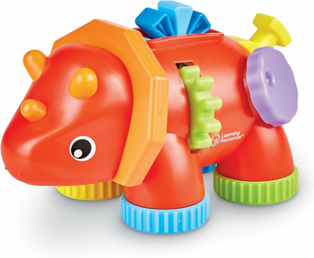 Jouets de tri et d’empilage  | Tracy Le Tricératops Fidget, 1 Pièce, Jouets pour Bébé à partir de 18 Mois, Jouets Sensoriels pour Tout-Petits, Jouets de Motricité Fine, Jouets Montessori