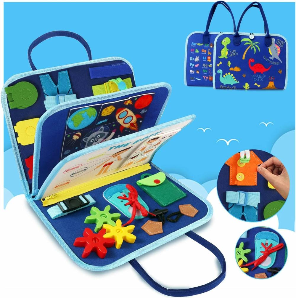 Jouets de tri et d’empilage  | Tykeboard Tableau d’Activités Sensorielles pour Tout-Petits – Jouets Montessori Énergie Brillante pour Garçon de 1 an, Essentiels de Voyage en Avion pour Enfants de 1 à 3 ans, Jeux de Route, Livre Silencieux, Cadeaux d’Anniversaire pour 2-4 ans