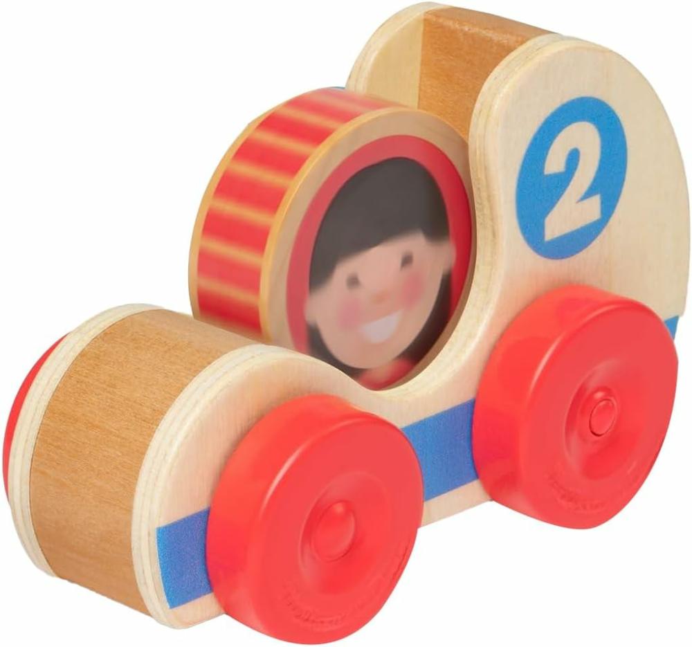 Jouets de tri et d’empilage  | Voitures de course en bois Go Tots (2 voitures 2 disques) – Certifié FSC