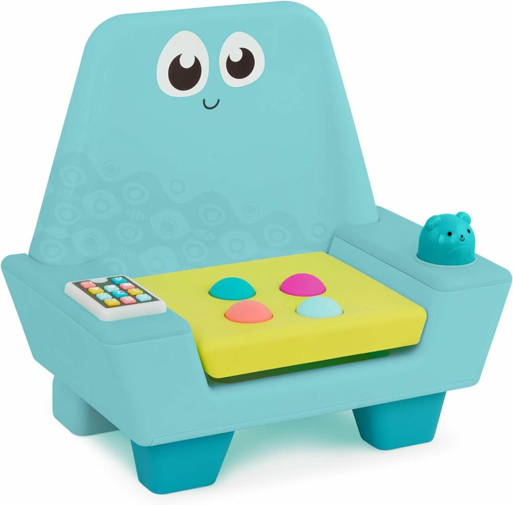 Jouets musicaux  | B. Jeu Interactif de Chaises Musicales – Petits Apprenants – Jouet Éducatif pour Enfants – Chaise pour Tout-Petits avec Tablette Lumineuse & Activités – Musique, Sons, Lumières, Boutons, Rangement – 12 Mois +