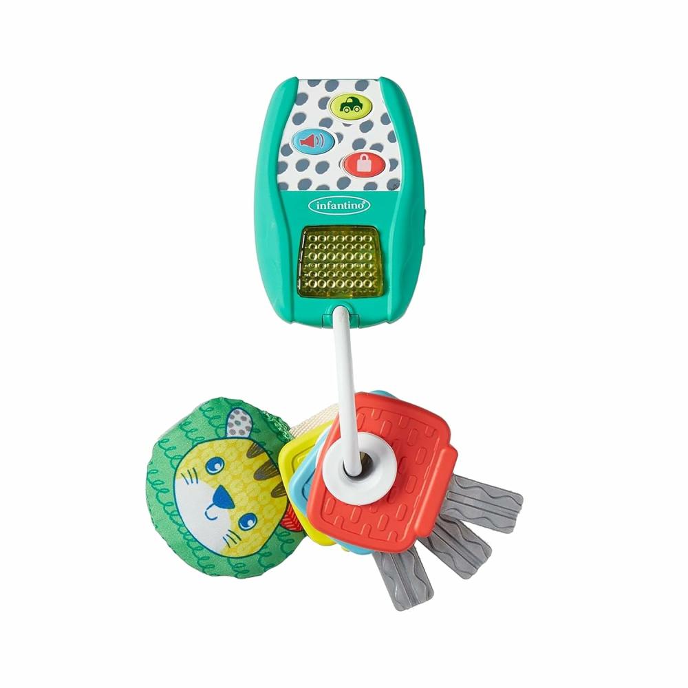 Jouets musicaux  | Ensemble de porte-clés simulant de la musique et des lumières – Ensemble de porte-clés léger sans BPA avec 4 boutons faciles à presser pour des sons de voiture réalistes Multicolore