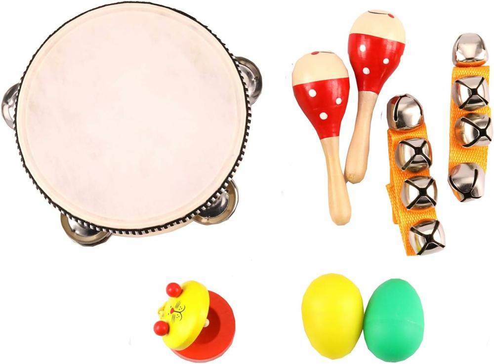 Jouets musicaux  | Instrument de musique pour tout-petits – Instruments de percussion en bois – Tambourin pour enfants – Ensemble de jouets musicaux pour garçons et filles