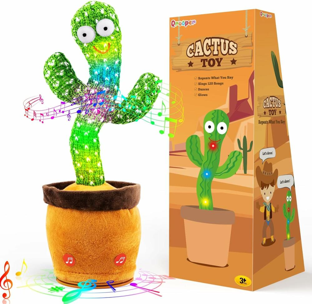 Jouets musicaux  | Jouet Cactus Dansant et Parlant – Jouet Cactus pour Bébé Répète Ce Que Vous Dites – Idéal pour Garçons et Filles – Cadeaux pour Paniers de Pâques – Jouet Cactus Mimant qui Chante 120 Chansons et Enregistreur de 15 Secondes – Jouets Musicaux.