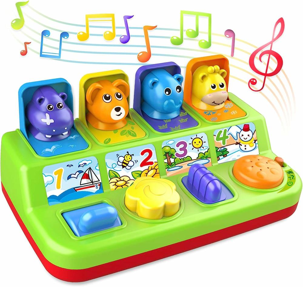 Jouets musicaux  | Jouet interactif à pop-up avec musique et son – Jouets de cause à effet pour les bébés de 1 an et 9-12-18 mois, filles et garçons – Jouet d’apprentissage lumineux pour les enfants de 1 à 2 ans – Cadeau pour les nourrissons.