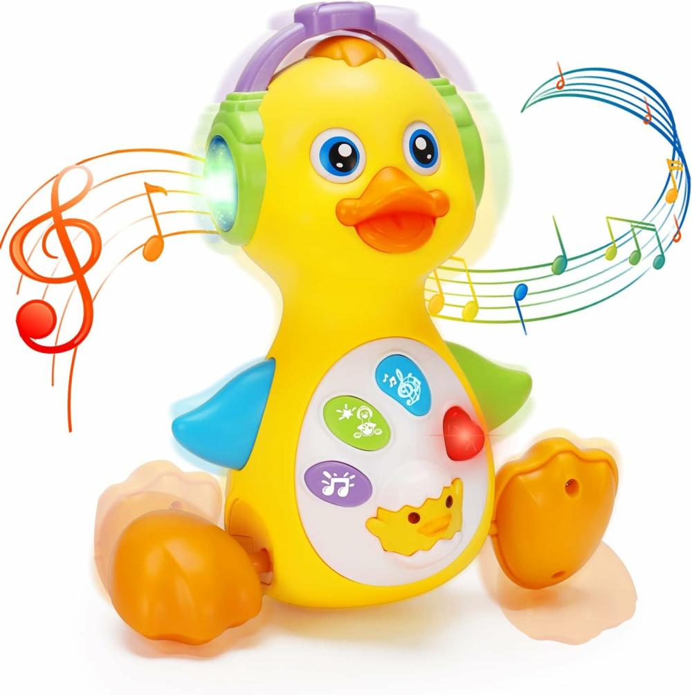 Jouets musicaux  | Jouet Musical Canard pour Bébé – Danse, Rampe et Tummy Time – Jouets Lumineux pour Nourrissons 0-3, 6-12, 12-18 Mois – Cadeaux d’Anniversaire pour Garçons et Filles de 1 à 2 Ans – Jouets de Développement et d’Apprentissage pour Tout-Petits Âge 1-2