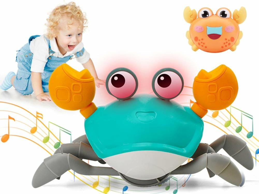 Jouets musicaux  | Jouet musical crabe rampant pour bébé – Jouet électronique lumineux pour tout-petits avec évitement automatique des obstacles – Jouet crabe marcheur pour bébés et jeunes enfants garçons et filles