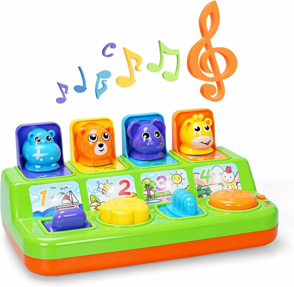 Jouets musicaux  | Jouet Pop-Up pour Tout-Petit avec Musique et Lumière – Jouets de Cause à Effet pour Bébé de 6, 9, 12 et 18 Mois – Jouets Éducatifs pour l’Apprentissage Précoce pour Garçons et Filles de 1, 2 et 3 Ans – Idées de Cadeaux.