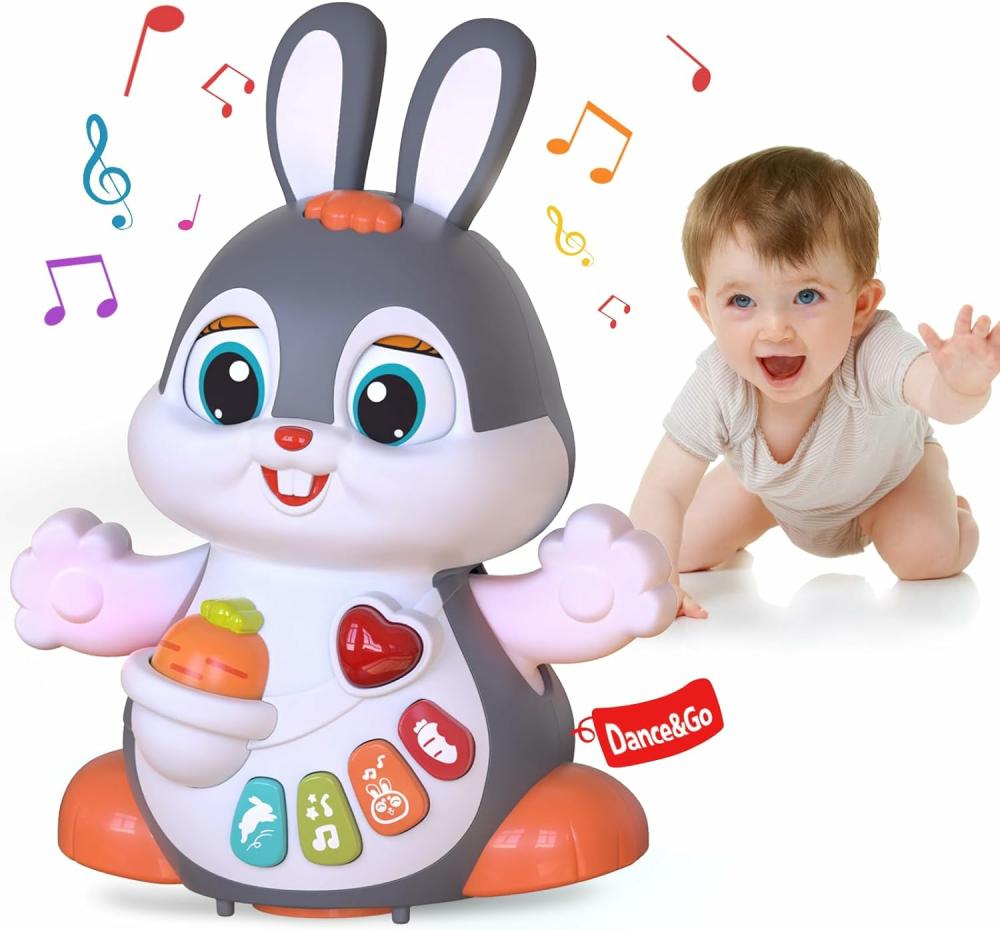 Jouets musicaux  | Jouets de Poussette Musicale pour Bébés de 6 à 12 Mois – Jouets de Danse avec Musique et Lumière – Jouets d’Éveil pour le Temps sur le Ventre – Idéal pour le Développement des Enfants de 6, 8, 9, 10 et 12 Mois – Cadeau d’Anniversaire pour Garçon et Fille de 1 à 2 Ans