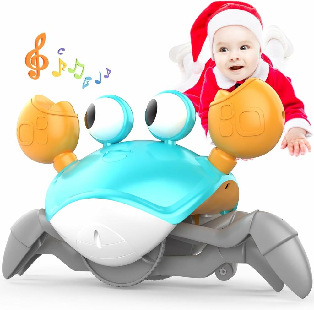 Jouets musicaux  | Jouets pour bébés Crabes Rampants – Jouets pour le temps sur le ventre, cadeaux pour garçons et filles de 3 à 12 mois avec système d’apprentissage de rampement et musique pour 0-6, 6-12, 12-18, 36 mois, cadeau d’anniversaire pour tout-petit (Vert)