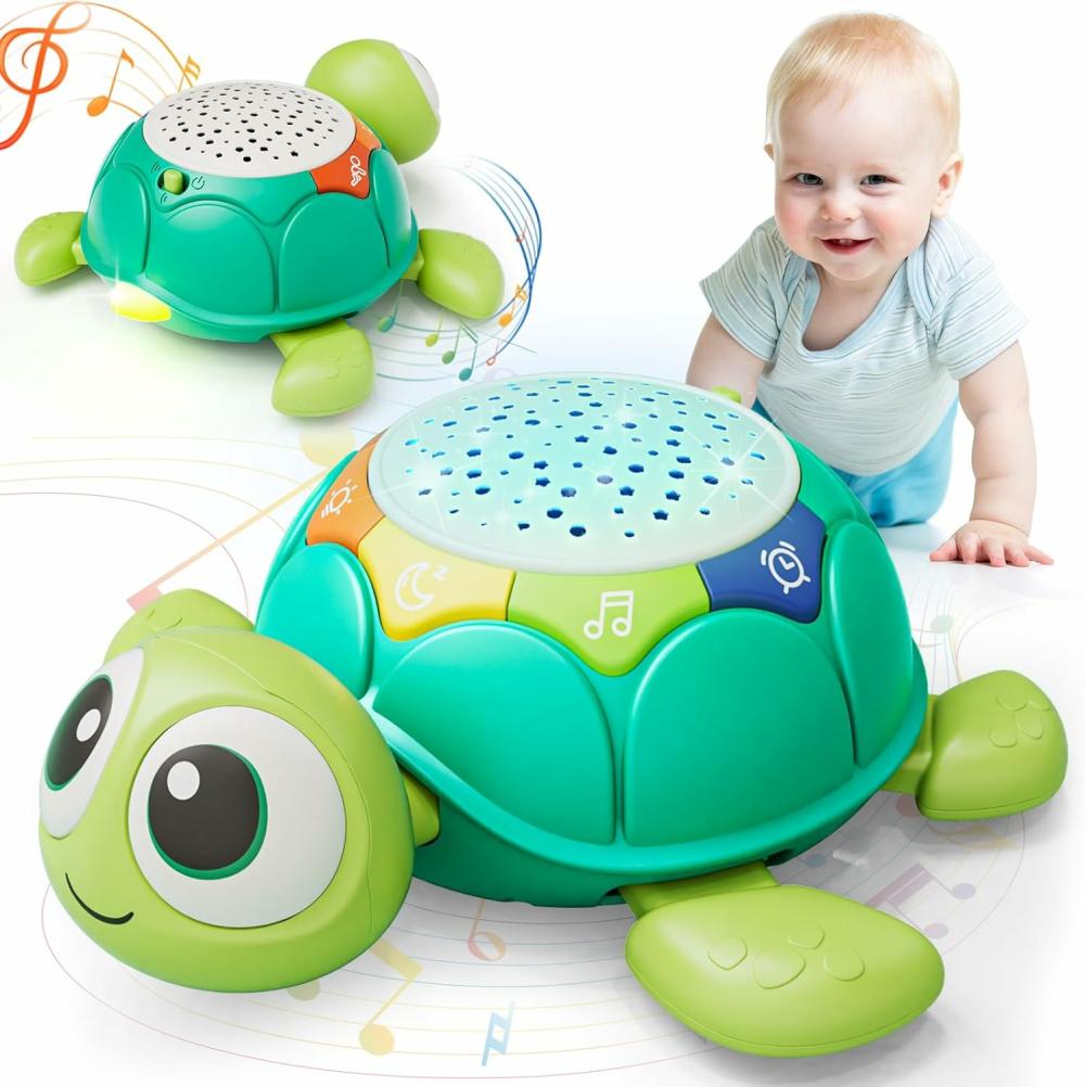 Jouets musicaux  | Jouets pour bébés de 6 à 12 mois – Jouets de temps sur le ventre – Jouets pour bébés tortue à ramper avec lumière et son – Jouets musicaux animés pour garçons/filles de 9 à 12 mois – Jouets pour nourrissons de 0 à 6 mois – Cadeaux de développement pour tout-petits.